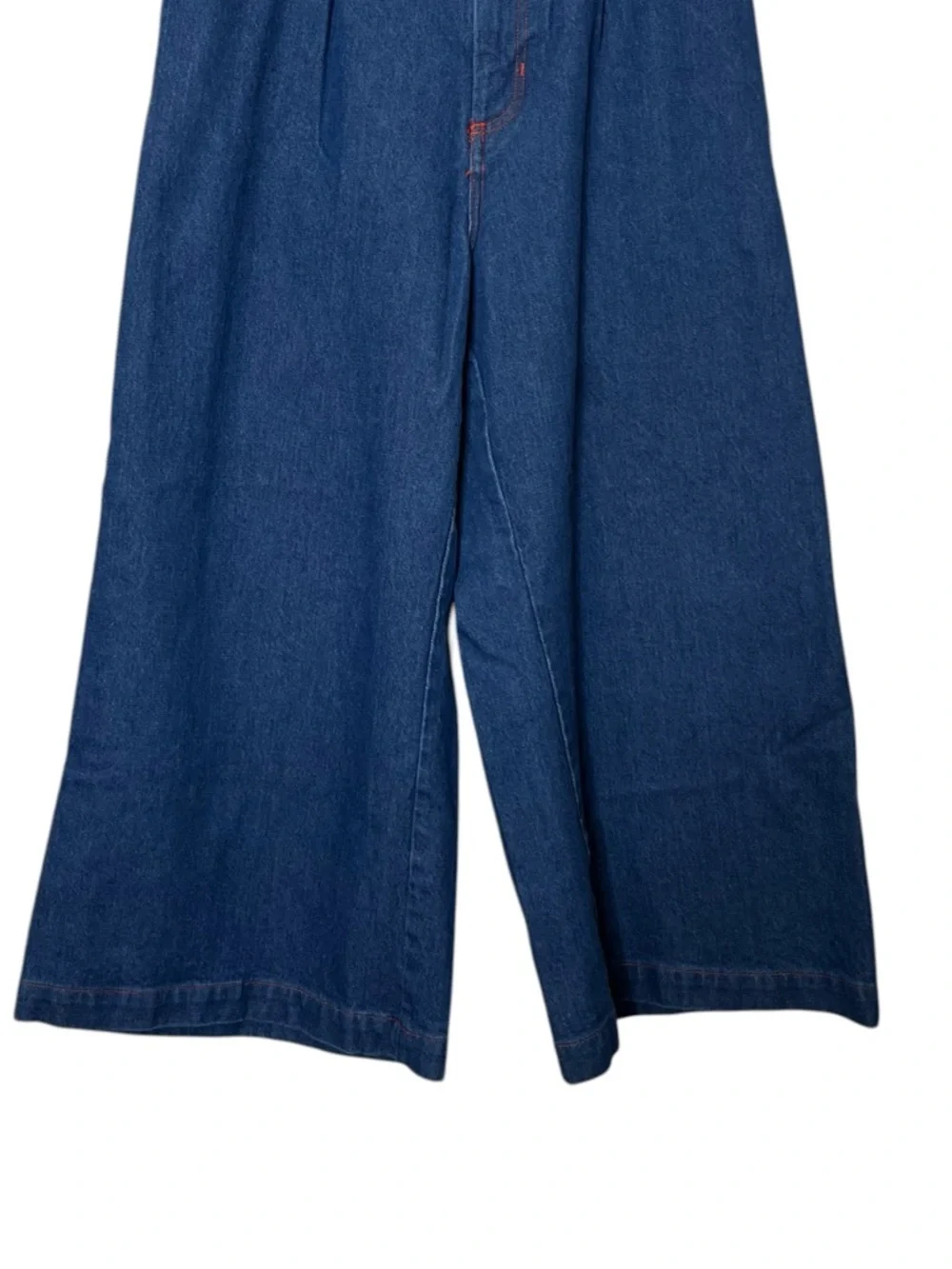 Big Bud Press Wide Leg Trousers Women’s Medium Petite Indigo Dark Wash Retro - Picture 4 of 12